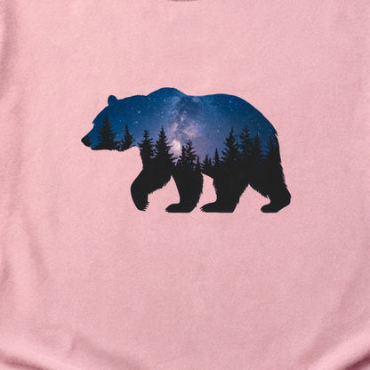 Bear Night Silhouette Cotton T-Shirt