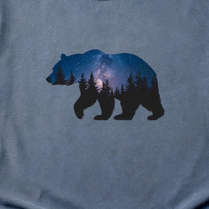 Bear Night Silhouette Cotton T-Shirt