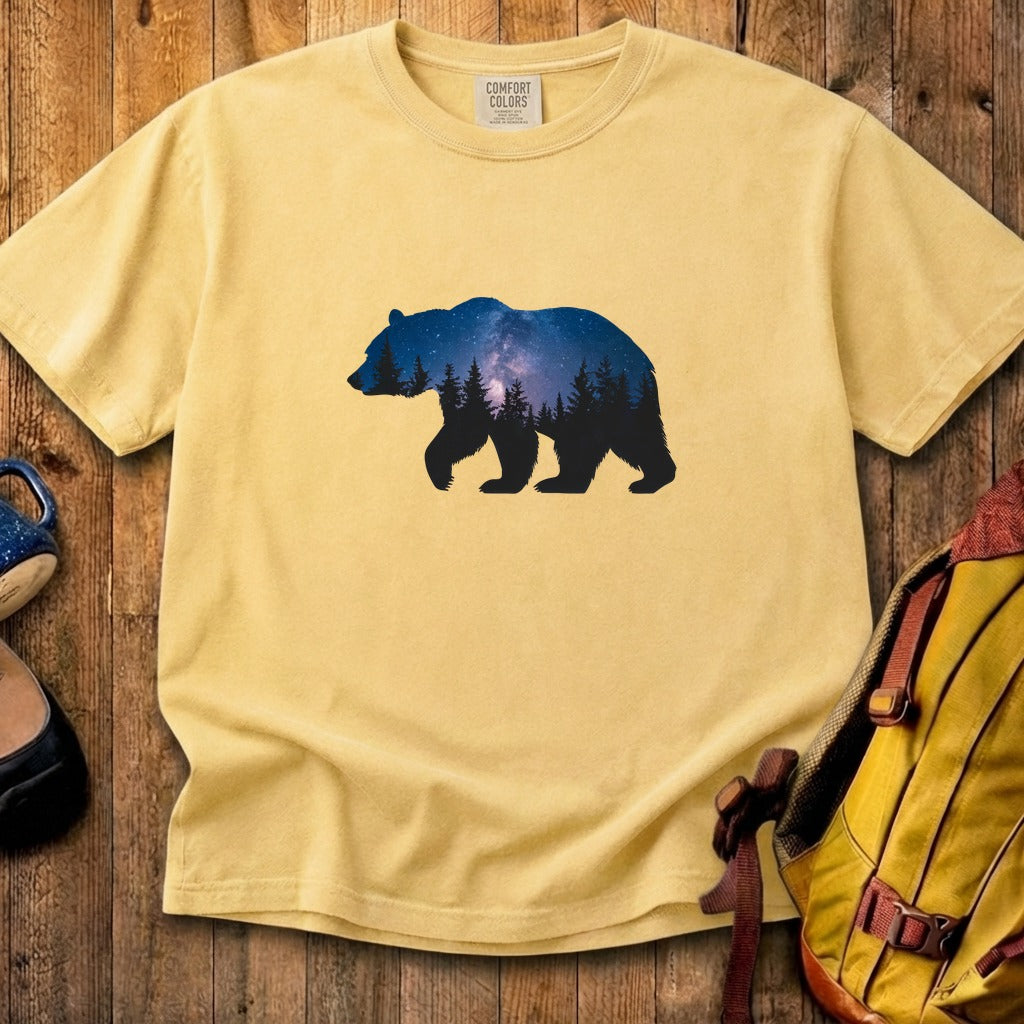 Bear Night Silhouette Cotton T-Shirt