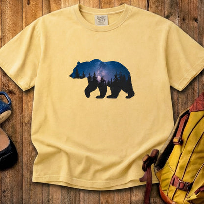 Bear Night Silhouette Cotton T-Shirt