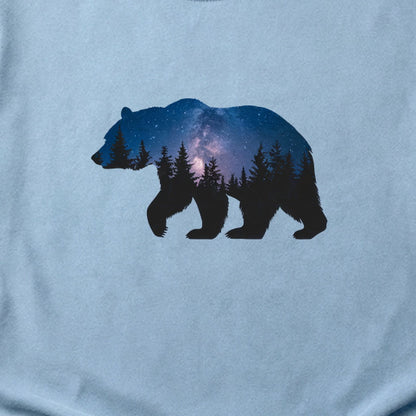 Bear Night Silhouette Cotton T-Shirt