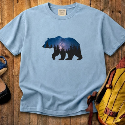 Bear Night Silhouette Cotton T-Shirt