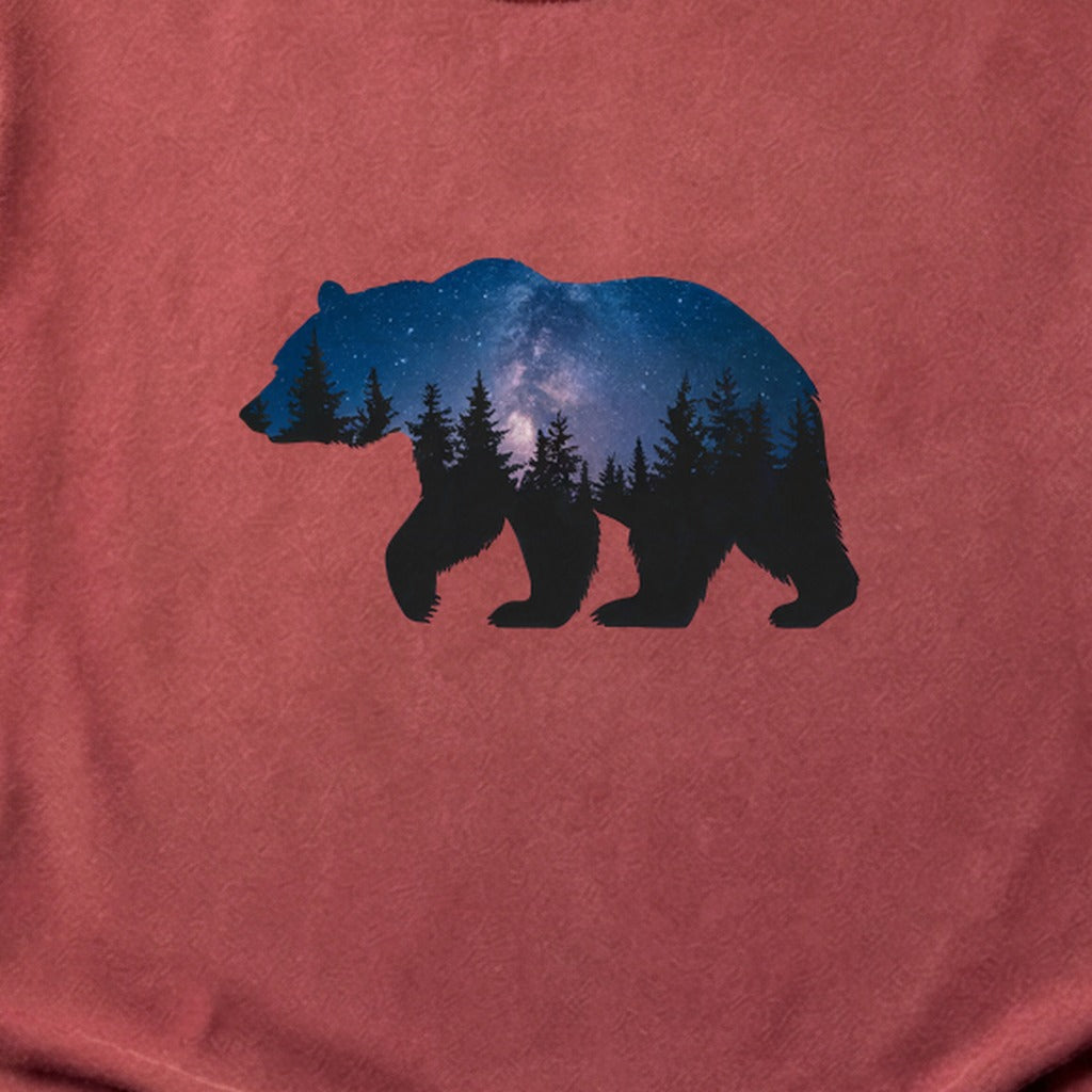 Bear Night Silhouette Cotton T-Shirt