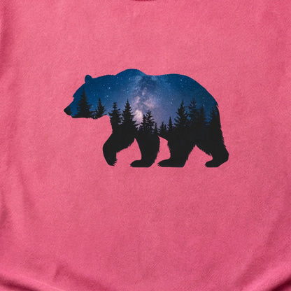 Bear Night Silhouette Cotton T-Shirt