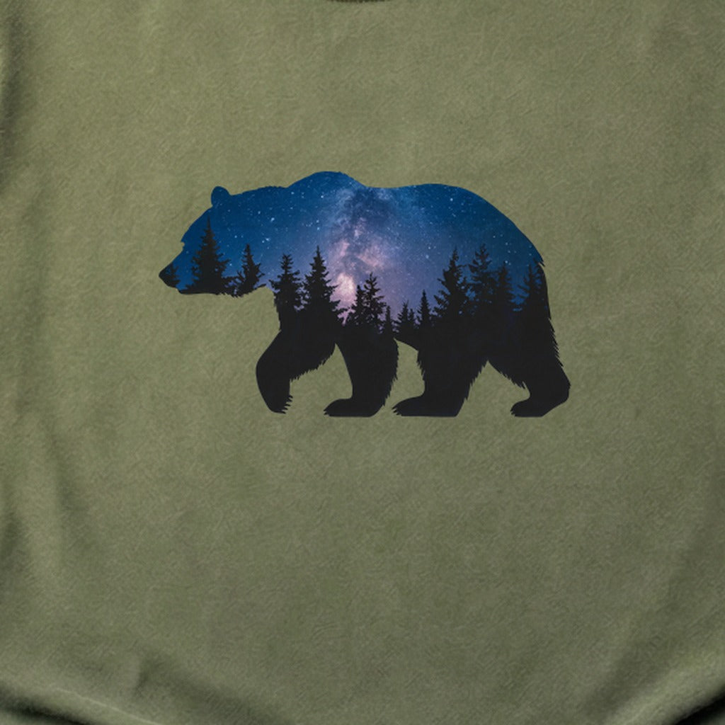 Bear Night Silhouette Cotton T-Shirt