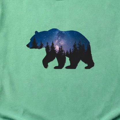 Bear Night Silhouette Cotton T-Shirt