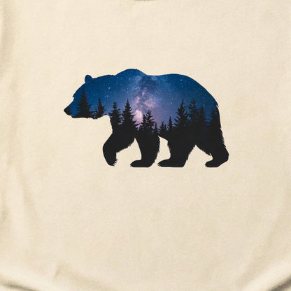 Bear Night Silhouette Cotton T-Shirt