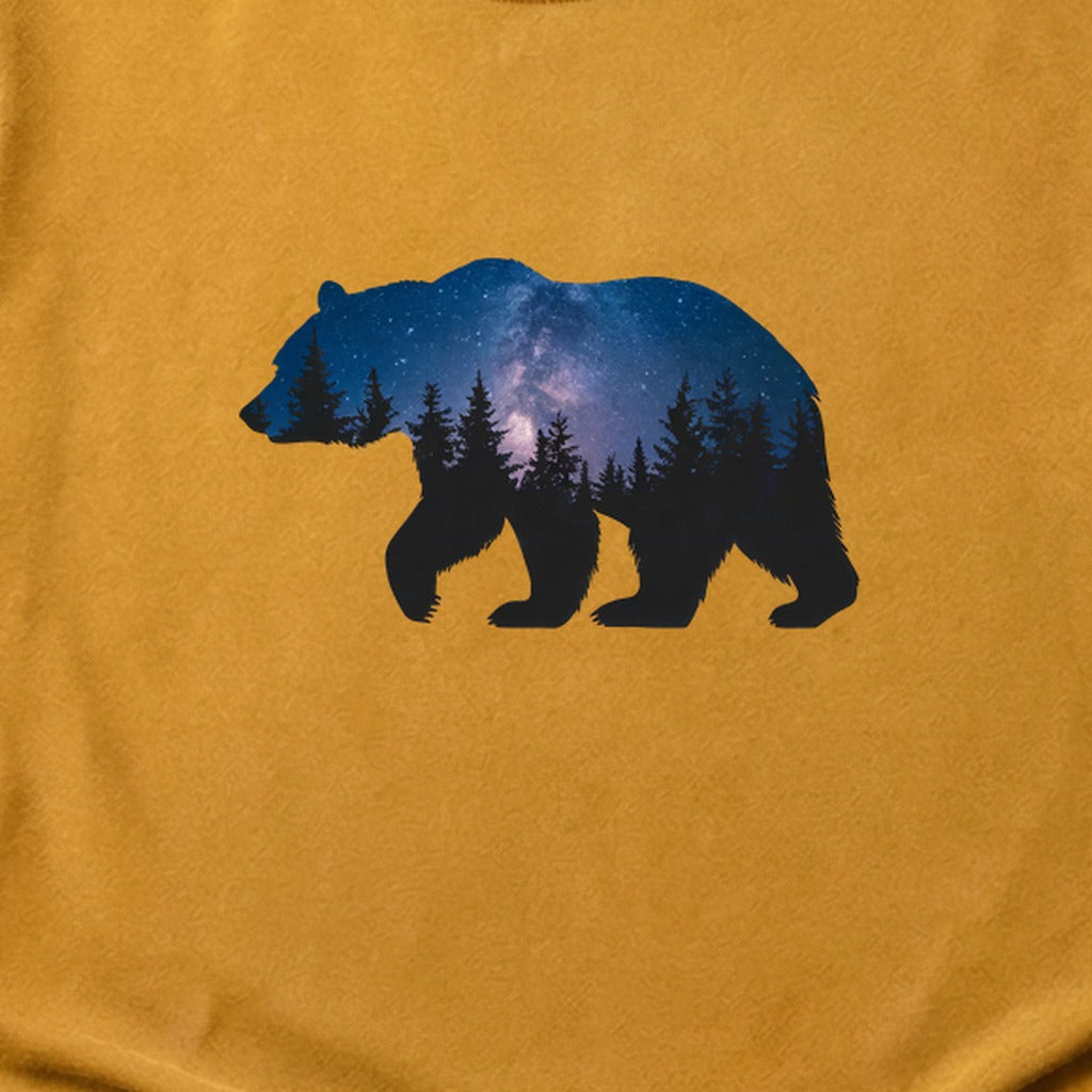 Bear Night Silhouette Cotton T-Shirt