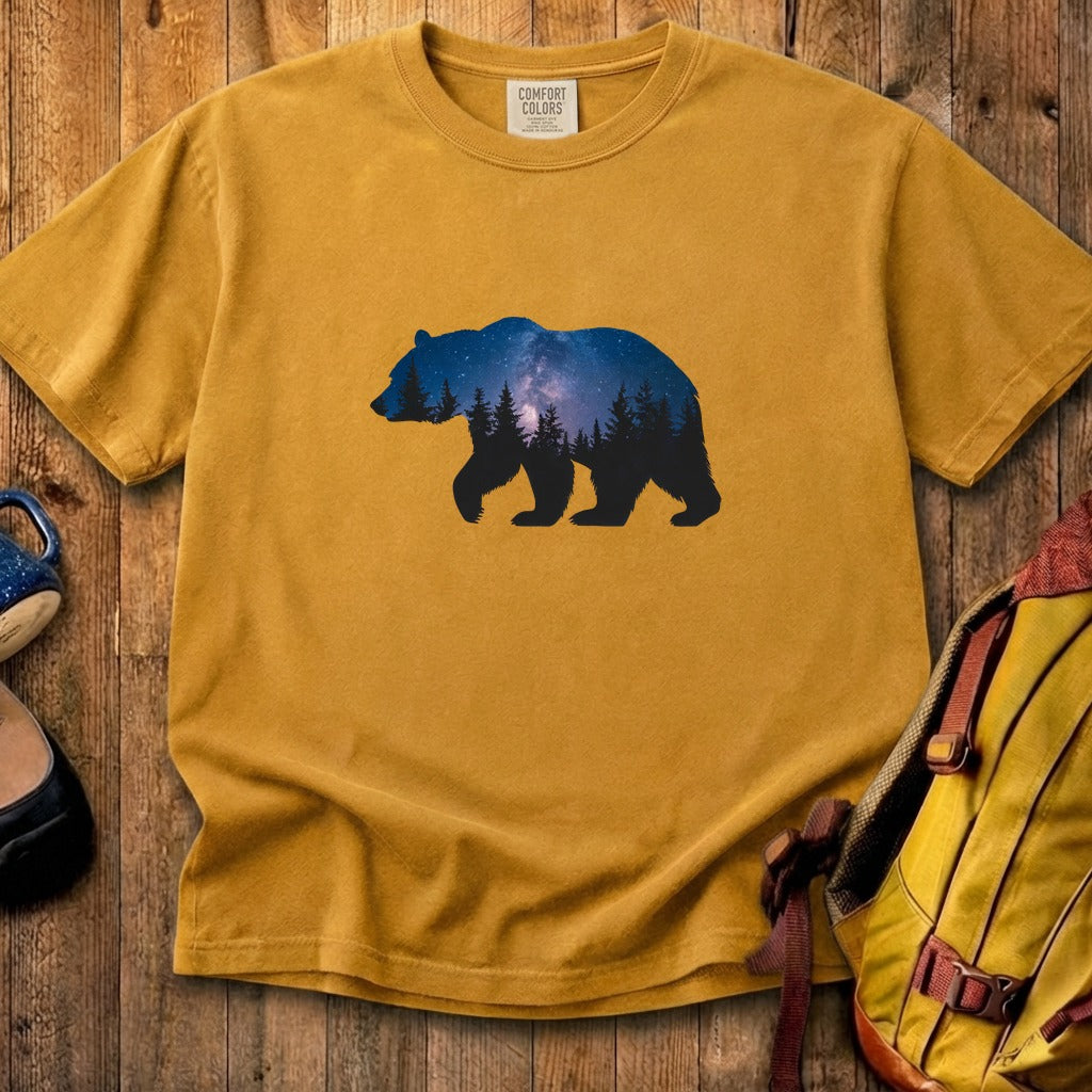Bear Night Silhouette Cotton T-Shirt
