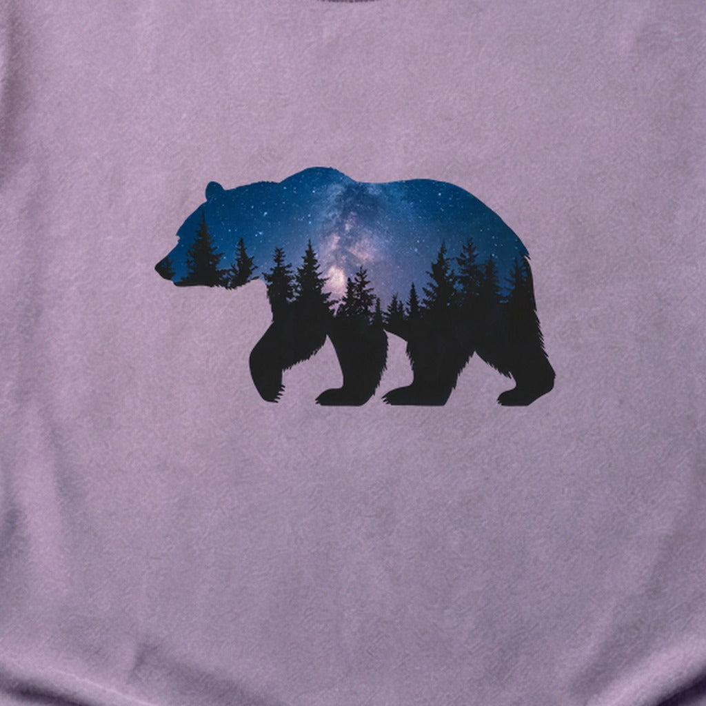 Bear Night Silhouette Cotton T-Shirt