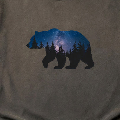 Bear Night Silhouette Cotton T-Shirt