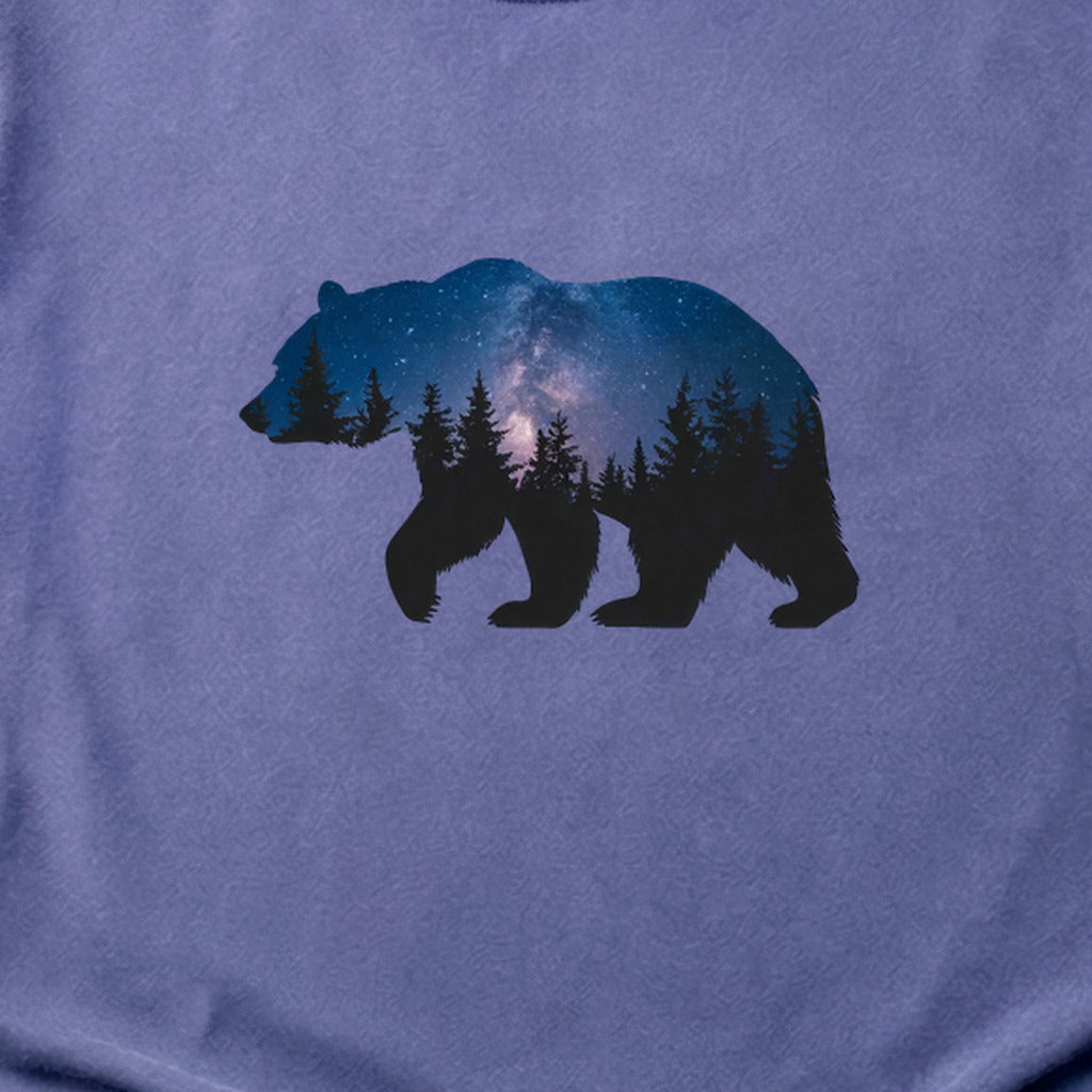Bear Night Silhouette Cotton T-Shirt