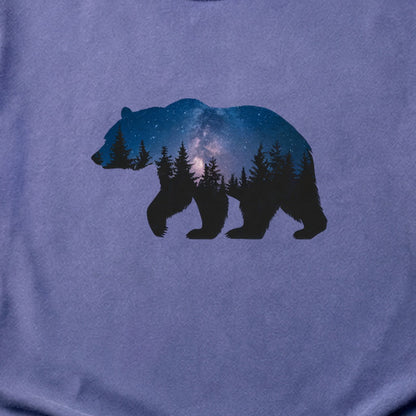 Bear Night Silhouette Cotton T-Shirt