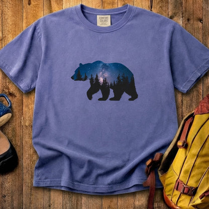 Bear Night Silhouette Cotton T-Shirt