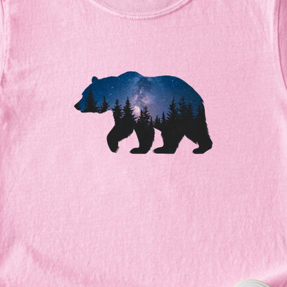 Bear Night Silhouette Kids Cotton T-Shirt