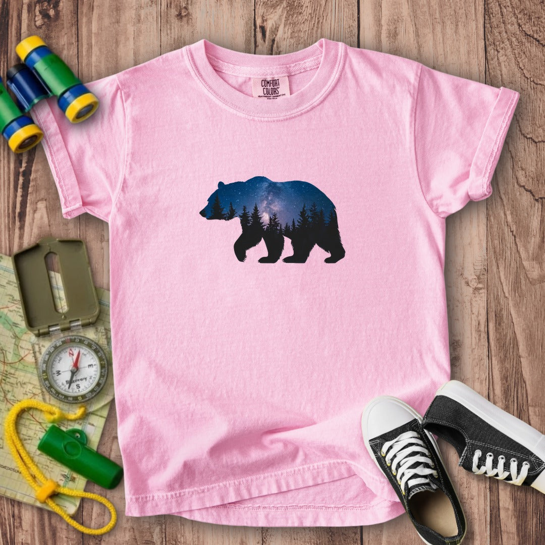 Bear Night Silhouette Kids Cotton T-Shirt