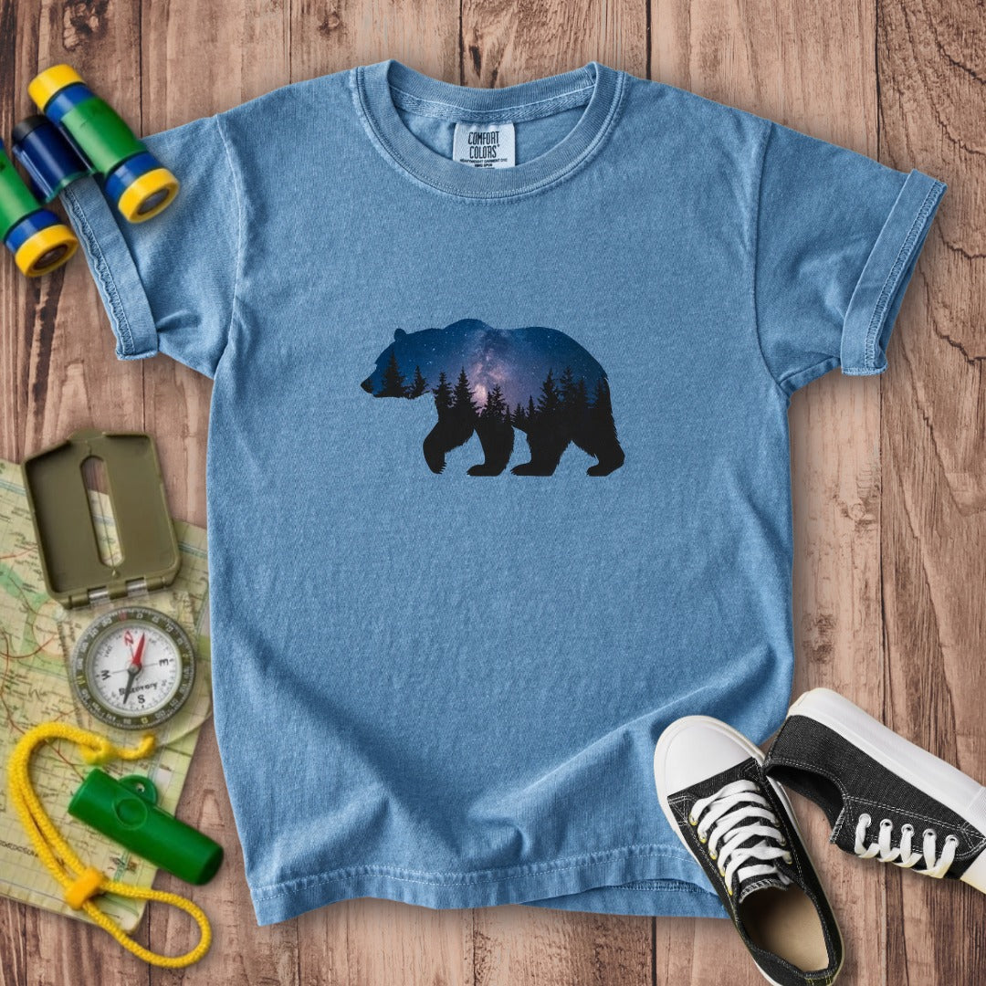 Bear Night Silhouette Kids Cotton T-Shirt