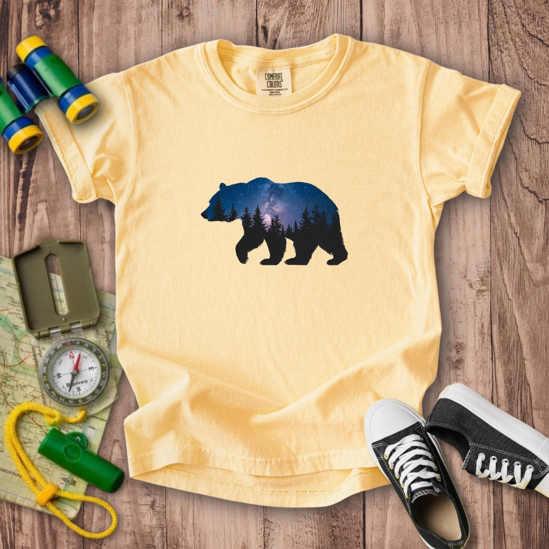 Bear Night Silhouette Kids Cotton T-Shirt