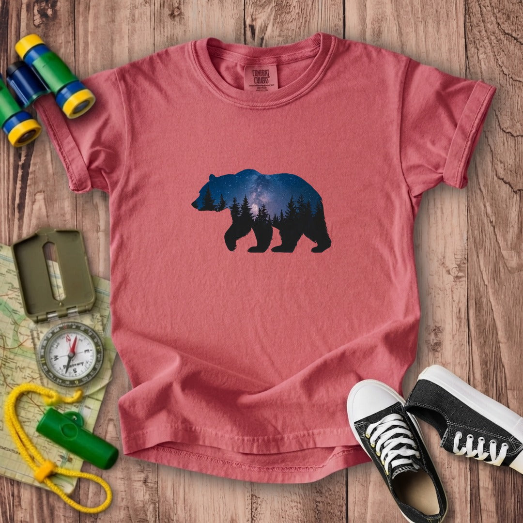 Bear Night Silhouette Kids Cotton T-Shirt