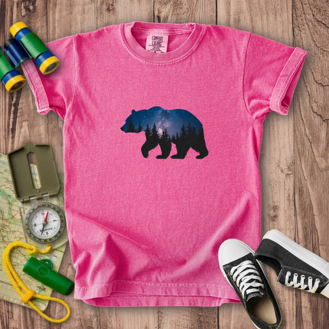 Bear Night Silhouette Kids Cotton T-Shirt