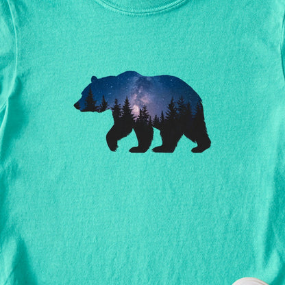 Bear Night Silhouette Kids Cotton T-Shirt