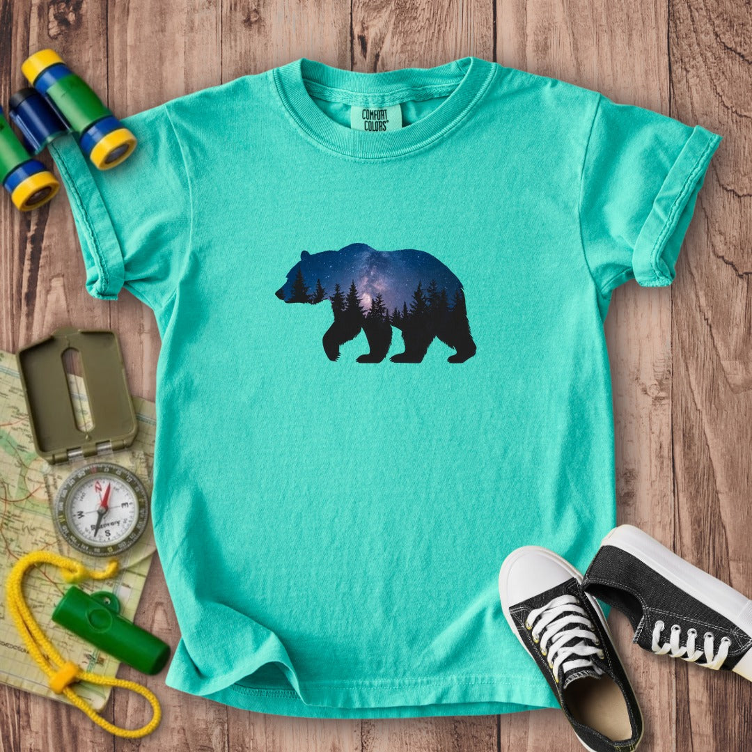 Bear Night Silhouette Kids Cotton T-Shirt