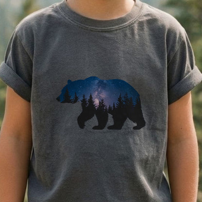 Bear Night Silhouette Kids Cotton T-Shirt