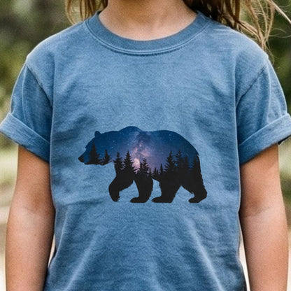 Bear Night Silhouette Kids Cotton T-Shirt