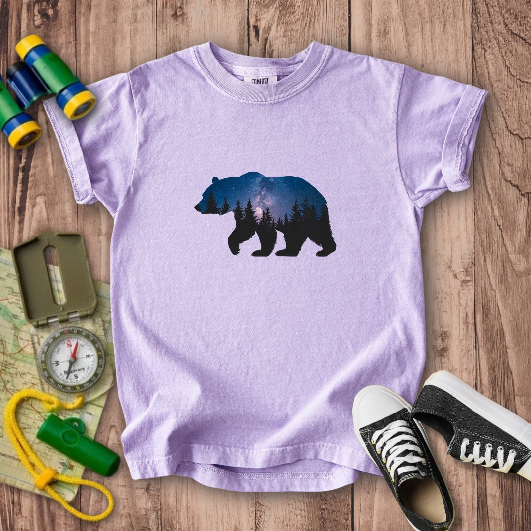 Bear Night Silhouette Kids Cotton T-Shirt
