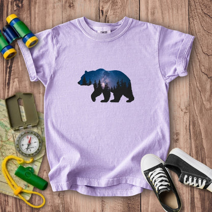 Bear Night Silhouette Kids Cotton T-Shirt