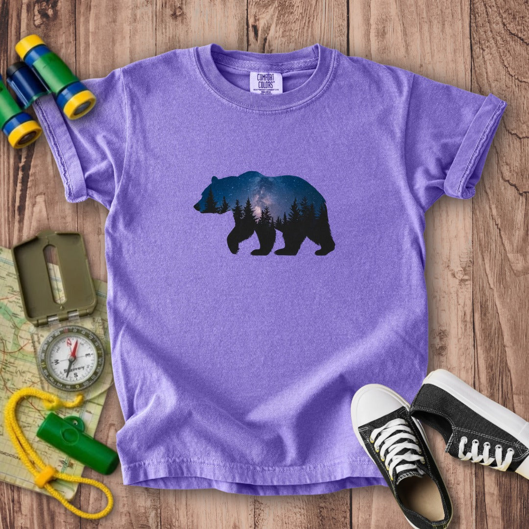 Bear Night Silhouette Kids Cotton T-Shirt