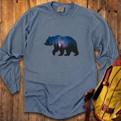 Bear Night Silhouette Cotton Long Sleeve