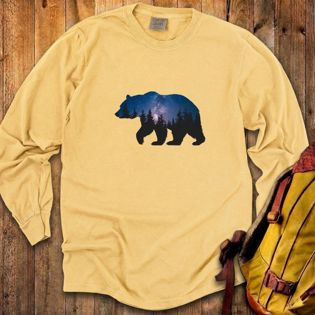 Bear Night Silhouette Cotton Long Sleeve