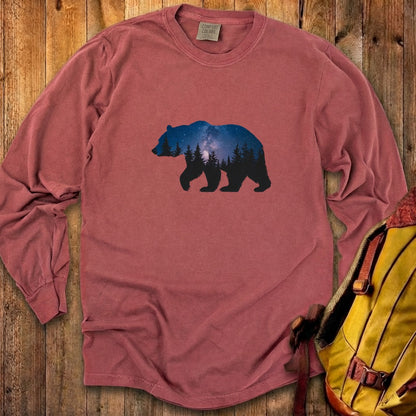 Bear Night Silhouette Cotton Long Sleeve
