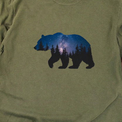 Bear Night Silhouette Cotton Long Sleeve