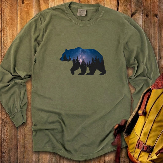 Bear Night Silhouette Cotton Long Sleeve