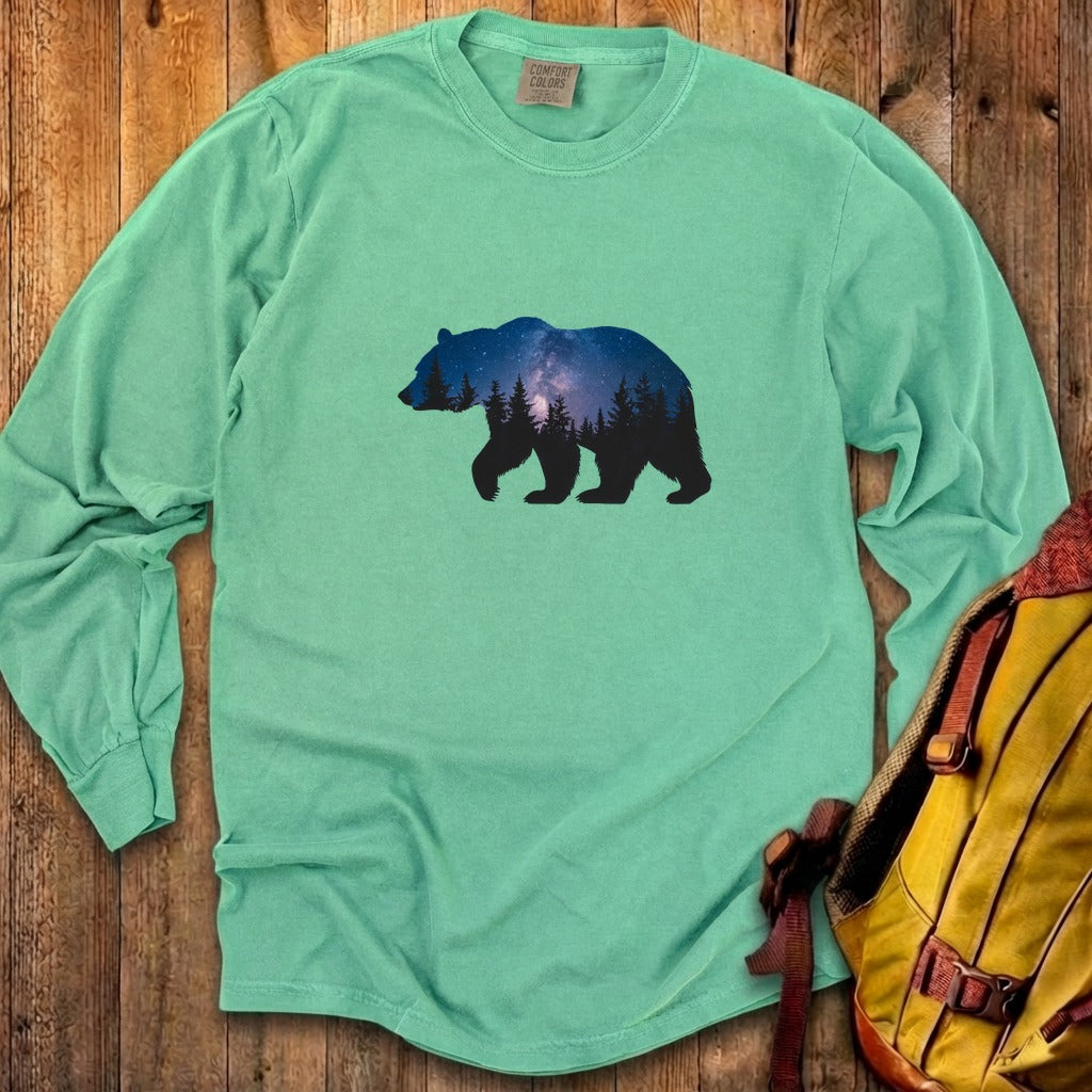 Bear Night Silhouette Cotton Long Sleeve