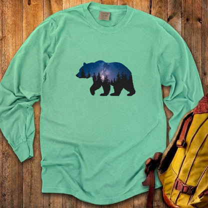 Bear Night Silhouette Cotton Long Sleeve