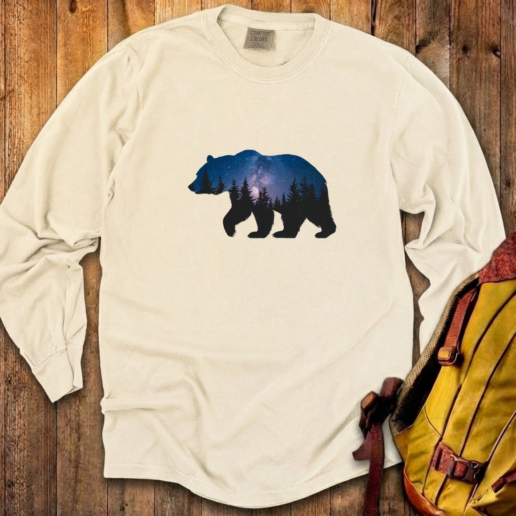 Bear Night Silhouette Cotton Long Sleeve