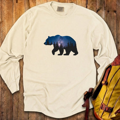Bear Night Silhouette Cotton Long Sleeve