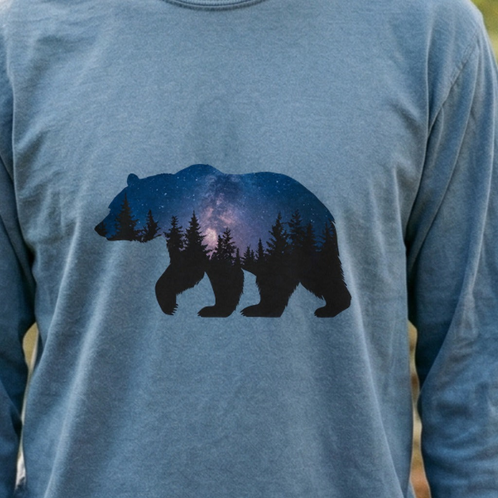 Bear Night Silhouette Cotton Long Sleeve