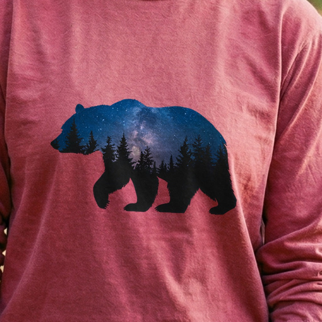 Bear Night Silhouette Cotton Long Sleeve