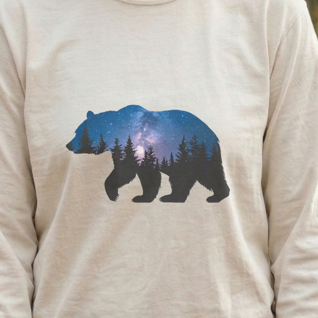 Bear Night Silhouette Cotton Long Sleeve