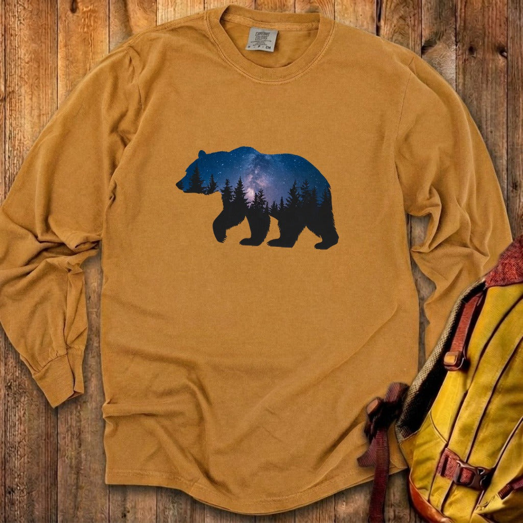 Bear Night Silhouette Cotton Long Sleeve