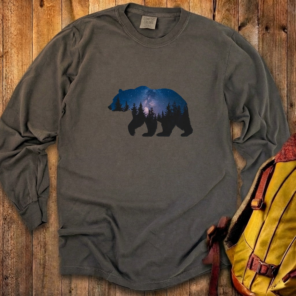 Bear Night Silhouette Cotton Long Sleeve
