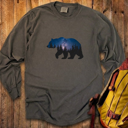 Bear Night Silhouette Cotton Long Sleeve