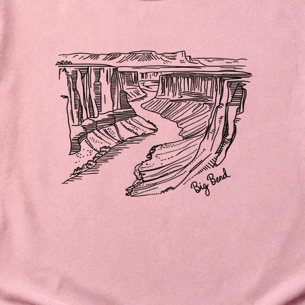 Big Bend Line Drawing Cotton T-Shirt