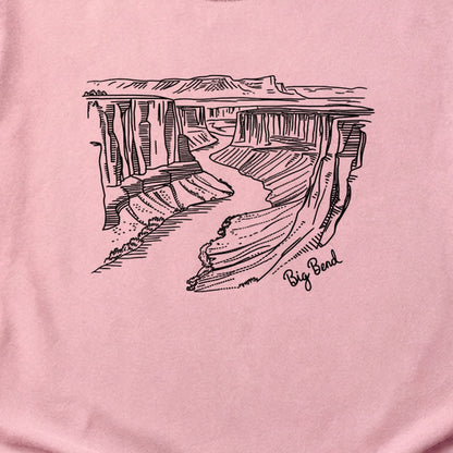 Big Bend Line Drawing Cotton T-Shirt