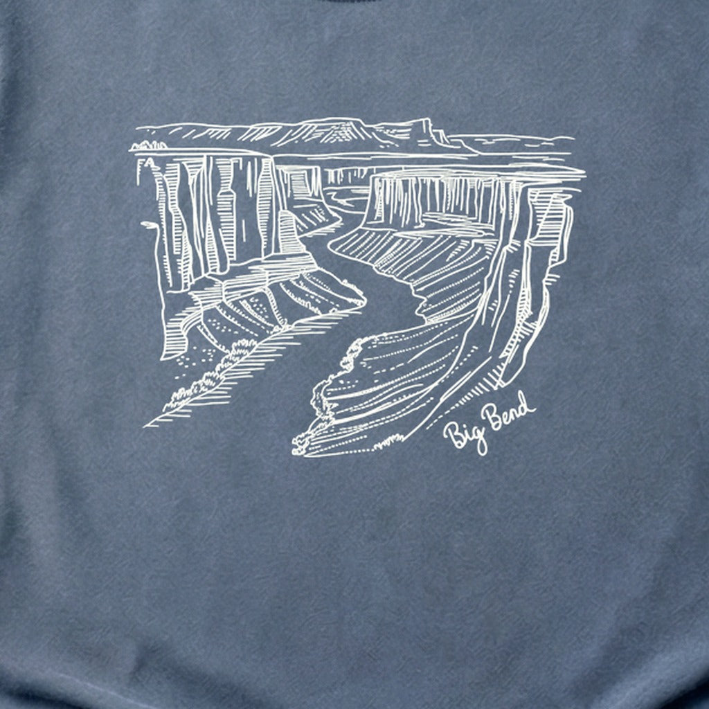 Big Bend Line Drawing Cotton T-Shirt
