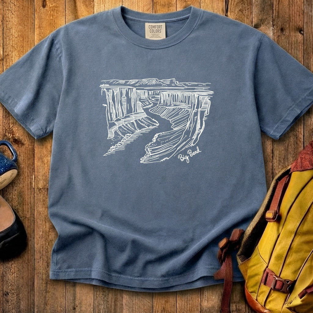 Big Bend Line Drawing Cotton T-Shirt